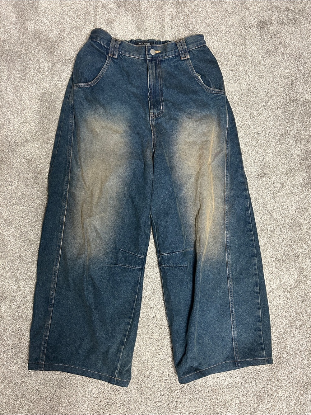 Y2K Glamour Baggy Dirt Wash Grunge Style Jeans